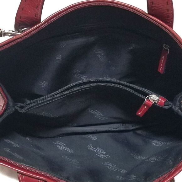 VINTAGE Fossil Red Distress Leather Crossbody Bag - Picture 13 of 15